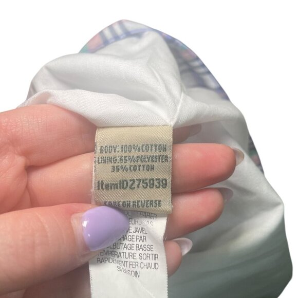 L.L. Bean Plaid Cotton Shift Dress Size 20 Sleeveless Knee Length - Picture 3 of 6